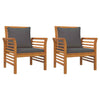 Brokky Sofa Chairs with Dark Grey Cushions 2 pcs Solid Wood Z4S2