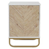 Nightstand 2-tier Bedside End Sofa Coffee Table Storage Table w/Gold Metal Legs
