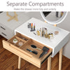 LED Makeup Dressing Table 3 Lights Setting Rectangle Mirror with Drawer Storage