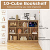 3-Tier Freestanding Storage Organizer 10-Cube Bookshelf with 2 Anti-Tipping Kits