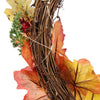 Halloween Autumn Maple Leaves Wreath Front Door Garland Hanging Plants with LED