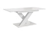 Extendable Table 140-180x80cm Kitchen White Marble Effect
