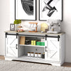 Sliding Barn Door Sideboard Storage Cabinet Coffee Bar TV Stand Farmhouse Style