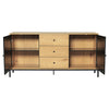 Wooden Rattan Sideboard Buffet Storage Cabinet TV Stand Unit w/2 Doors 3 Drawers