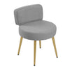 Modern Linen Padded Chair Dressing Table Seat Furniture with Golden Metal Legs