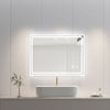 Bathroom Wall Mirror LED Illuminated Lights Bluetooth Speaker Demister Socket