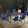 Metal Square Base Rectangular Tempered Glass Dining Table Dining Room Kitchen UK