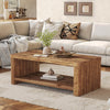 Solid Wood Coffee Table for Living Room, 47.24" Rectangular Low Cocktail Table