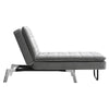 6 Position Adjustable Recliner Sofa Chaise Longue Sleeper Chair Bed Chrome Legs