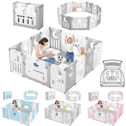 10-18 Panels Baby Playpen Foldable Kids Safety Child Play Center Yard Indoor Toy