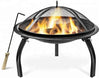 23" Round Fire Pit Folding Lag Patio Garden Outdoor Camping Heater Log Burner