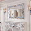 Rectangle Silver Mirrors Shiny Crystal Diamond Big Wall Mirror Living Room Decor