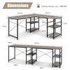 L-Shaped Corner Computer Desk PC Laptop Table w/ Storage Shelves