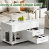 4 in 1 Lift Top Coffee Table Storage High Gloss Dining Table Drawer Living Room