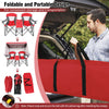 COSTWAY Double Folding Camping Chair Outdoor Portable Loveseat w/Canopy-Red