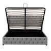 Merax Upholstered Bed Functional Bed from Storage Double Size Grey Velvet