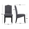 Set of 2 Velvet Suede Dining Chairs Upholstered seat Ergnomic w/ Black Wood Leg