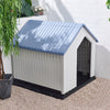 XL Plastic Dog Kennel Pet House Garden Indoor Outdoor Animal Shelter Bed+Door