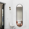 120cm Oval Wall Mirror Full Length Metal Framed Bedroom Dressing Room Make-Up UK