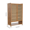 Double Rattan Doors Bamboo Shoe Cabinet Storage Cupboard Footwear Stand Rack