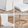 Dining Chairs Set of 4 Faux Leather with Stylish Cantilever Metal Frame White