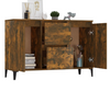 Industrial Storage Sideboard Vintage Cupboard Doors Rustic Metal Side Cabinet