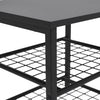 Sofa End Coffee Table Industrial Round Side Table w/ Metal Frame for Living Room