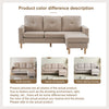 Modern L-Shaped Corner Sofa with Footstool Fabric 2 3 Seater Sofa Couch Beige