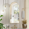 Arched Mirror Cabinet Bathroom Medicine Cabinet Wall Mounted Storage Metal Frame