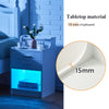 2pcs White Bedside Tables with LED Cabinets 2 Drawers Nightstand Modern Bedroom