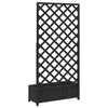 Planter with Trellis - Black Solid Fir Wood, Rectangular Garden/ Planter K3W1