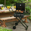 Garden Barbecue Smoker Burner Charcoal Grill Thermometer Outdoor Cooking Folding