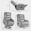 Riser and Recliner Chair Lift Chair with Vibration Massage, Heat, Grey