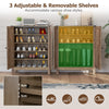 Freestanding Wooden Shoe Rack with Adjustable Shelves-Old Oak