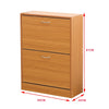 SHOE CABINET 2 DRAWER STORAGE CUPBOARD RACK SHELF FOOTWEAR ORGANISER SHOE STAND