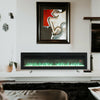 Black 60in Electric Fire Fireplace Standing Insert Wall Mount Heater w/ Remote