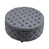 Large Round Coffee Table Chesterfield Footstool Linen Ottoman Pouffe Deep Button