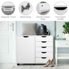 5-Drawer Modern Storage Cabinet Printer Stand Mobile Side Lateral Filing Cabinet