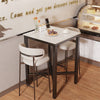 Glossy White Bar Table Square Tall Table Heavy-Duty Steel Frame Industrial Bar