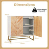 Living Room Buffet Cabinet Console Table with Metal Legs-White