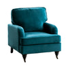 Modern Velvet Single Sofa Accent Chair Foldable Back Leisure Armchair w/Wheels