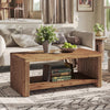 Solid Wood Coffee Table for Living Room, 47.24" Rectangular Low Cocktail Table
