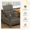 3 Piece Rattan Garden Seating Set with 2 Padded Chairs and Storage Table Outdoor
