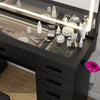 Dressing Table and Stool set 11 Drawer Makeup Table with Glass Top Vanity Desk