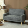 2 Seater Sofa, Velvet-Feel Upholstered Loveseat for Small Space, Grey