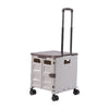 55L Folding Trolley Crate Boot Cart Mobile Shopping Camping Picnic Storage Box