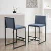 Dusk Rae Blue Velvet Set of 2 Barstools RRP £499