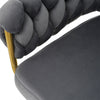 6 Pcs Rotatable Dining Chairs Velvet Padded Metal Legs Kitchen Swivel Chair Grey