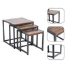 Nesting Coffee Table Set of 3 Modern Rustic Stacking End Tables Accent Furniture