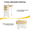 ROLLING KITCHEN ISLAND WITH DROP LEAF, 2 DRAWERS, SPICE RACK & WINE RACK, WHITE
